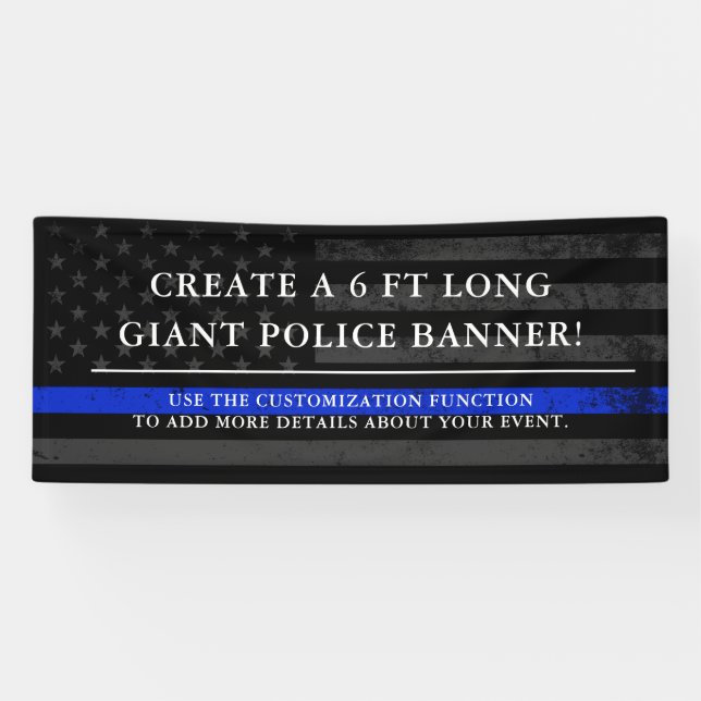 Banderoles Drapeau américain à thème de la police sombres fon (Horizontal)