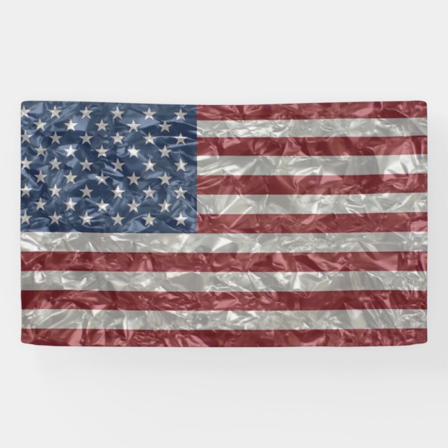 Banderoles Drapeau américain - Crinké (Horizontal)