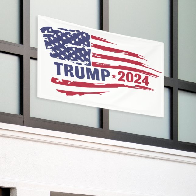 Banderoles Drapeau américain des élections de Trump en 2024 (Bâtiment extérieur)