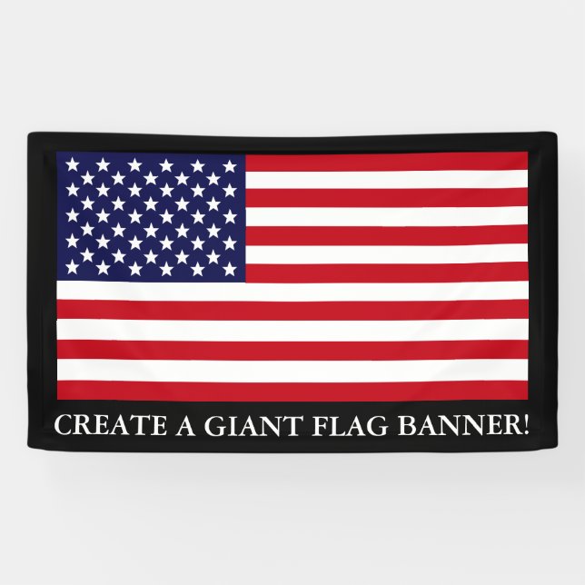 Banderoles Drapeau américain personnalisable (Horizontal)