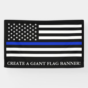 Banderoles Drapeau américain sur le thème de la police