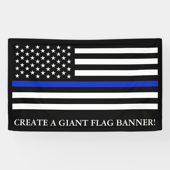 Banderoles Drapeau américain sur le thème de la police (Horizontal)