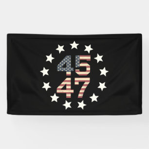 Banderoles Drapeau américain vintage Trump 45 47 étoiles USA