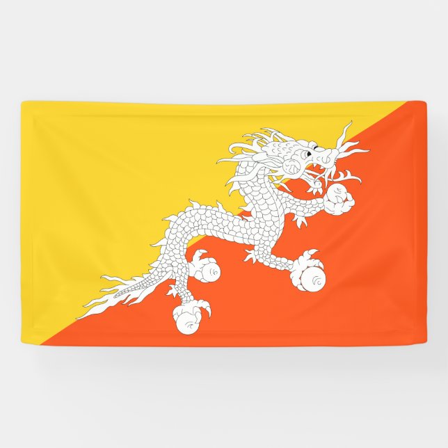 Banderoles Drapeau bhoutanais (Bhoutan) (Dragon tonnerre) (Horizontal)