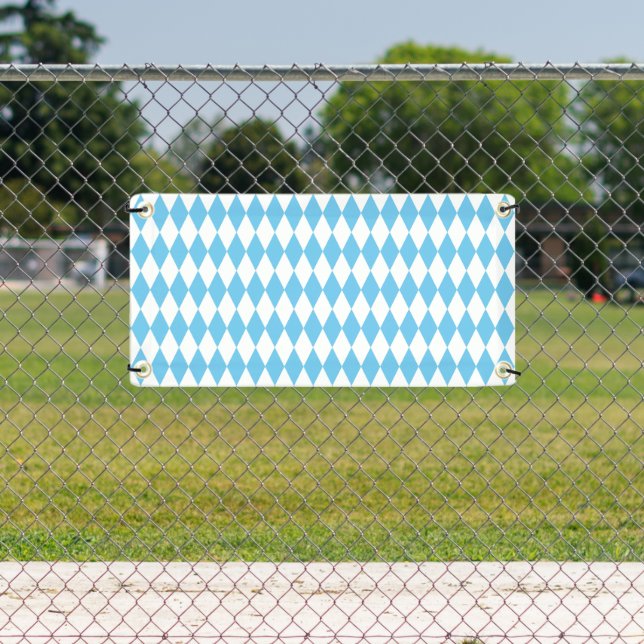 Banderoles Drapeau bleu et blanc Bavière Rhombus Motif (Insitu)