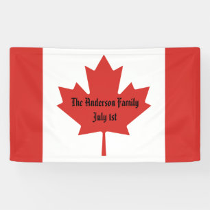 Banderoles Drapeau canadien Nom de famille 1er juillet