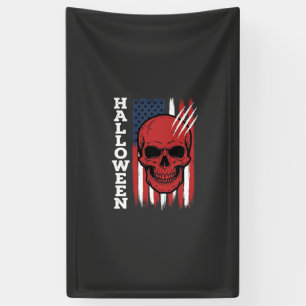 Banderoles Drapeau crâne Halloween Vector Design_1
