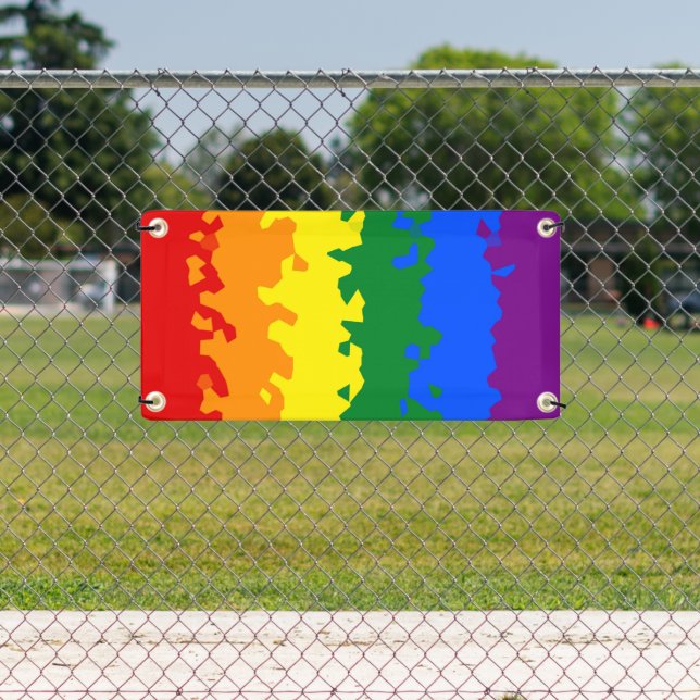 Banderoles Drapeau de fierté gay arc-en-ciel mosaïque abstrai (Insitu)