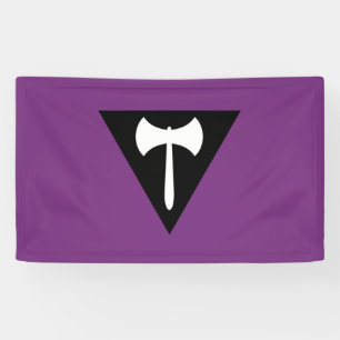 Banderoles Drapeau de la fierté lesbienne Ax pourpre