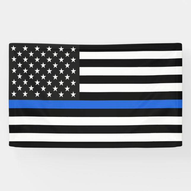 Banderoles Drapeau de la Ligne Bleue Mince des États-Unis (Horizontal)