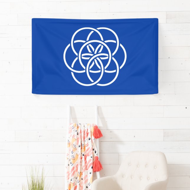 Banderoles drapeau de la planète bleue terra symbole de l'hum (En situation)