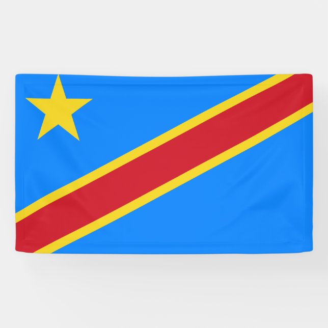 Banderoles Drapeau de la RDC (République démocratique du Cong (Horizontal)