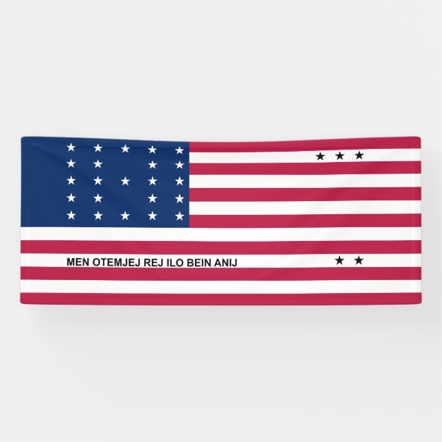 Banderoles Drapeau de l'atoll de Bikini Patriotique (Horizontal)