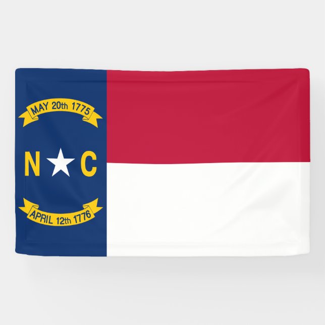 Banderoles Drapeau de l'État de Caroline du Nord (Horizontal)