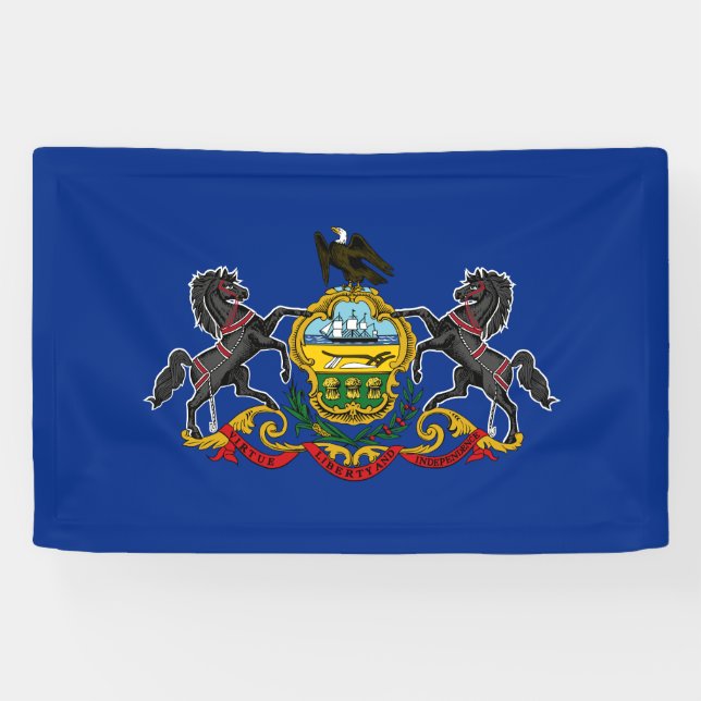 Banderoles Drapeau de l'État de Pennsylvanie (Horizontal)