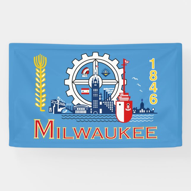 Banderoles Drapeau de Milwaukee (Wisconsin) (Horizontal)