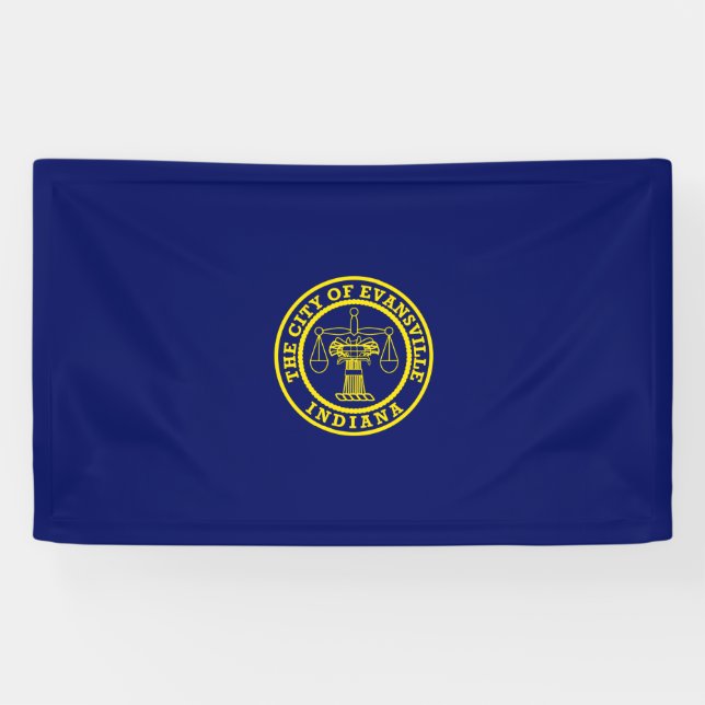 Banderoles Drapeau d'Evansville (Indiana) (Horizontal)