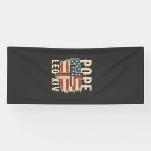 Banderoles Drapeau du Pape Léon XIV Église chrétienne Da Pope