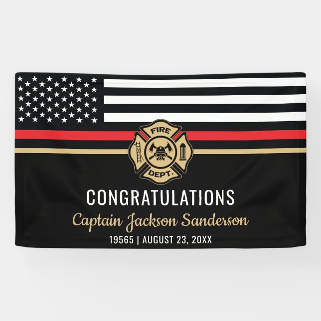 Banderoles Drapeau du service des incendies de retraite des p (Horizontal)