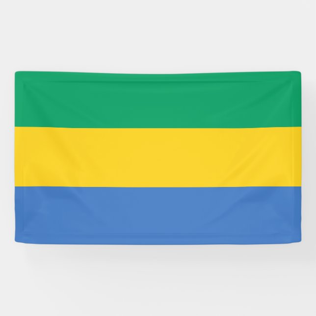 Banderoles Drapeau gabonais (Gabon) (Horizontal)