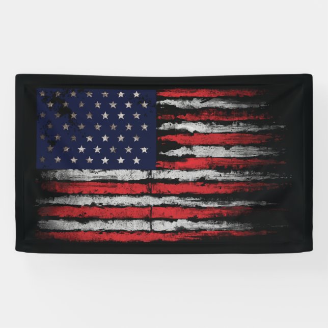 Banderoles Drapeau Grunge U.S.A (Horizontal)