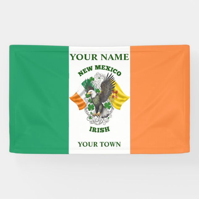 Banderoles Drapeau irlandais - Nouveau-Mexique irlandais (Horizontal)