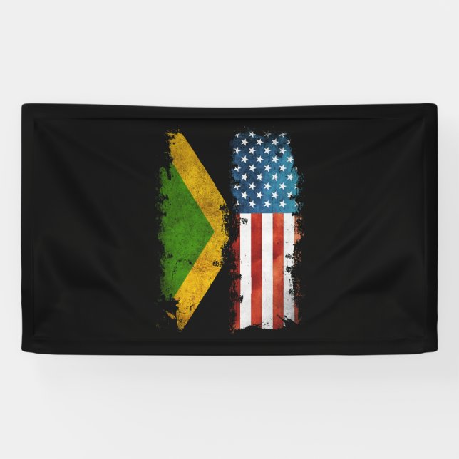Banderoles Drapeau jamaïcain américain Jamaïque États-Unis (Horizontal)