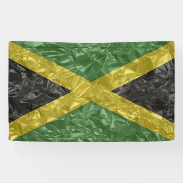 Banderoles Drapeau jamaïcain - Crinké (Horizontal)