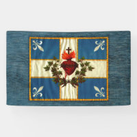 Drapeau Québec antique Carillon Sacré-Cœur