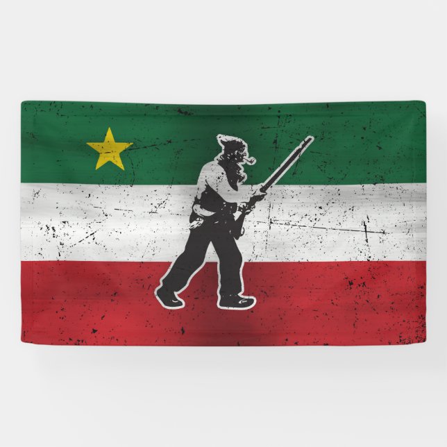 Banderoles Drapeau Québec et Patriote Henri Julien érodé (Horizontal)