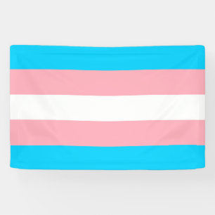 Banderoles Drapeau transgenre rose, bleu et blanc 
