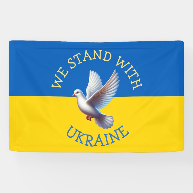 Banderoles Drapeau Ukraine | Je suis avec l'Ukraine (Horizontal)