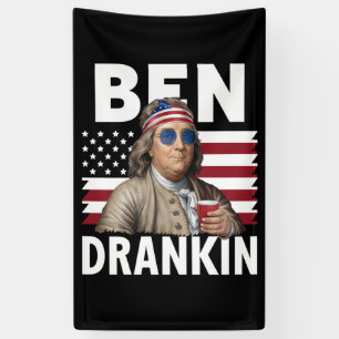 Banderoles Drapeau vintage amusant Ben Drankin Beer 4 juillet