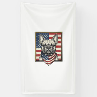 Banderoles Drapeau vintage patriotique Bouledogue français