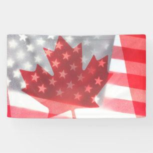 Banderoles Drapeaux transparents du Canada et des États-Unis