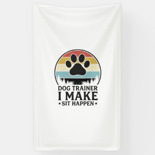 Banderoles Dresseur de chiens, je fais asseoir, vintage, chem