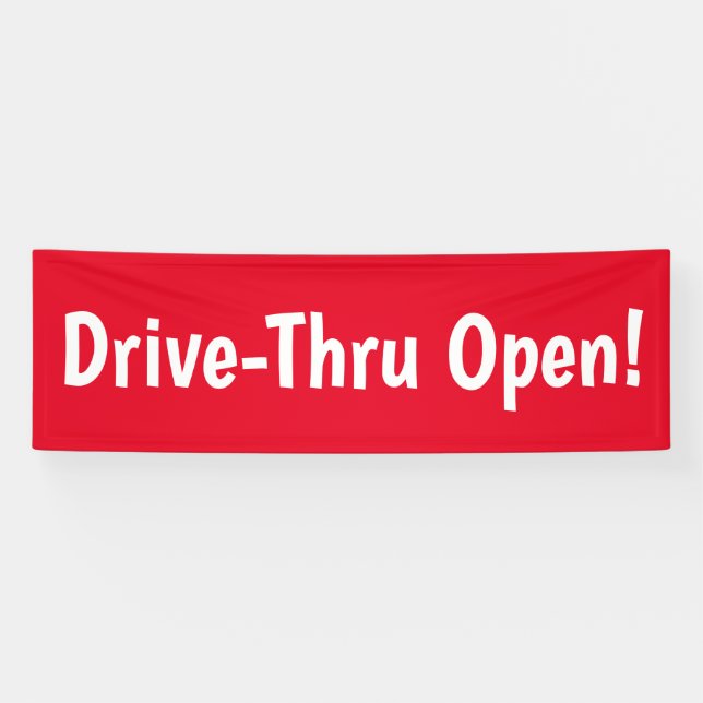 Banderoles Drive-Thru Open ! Bandeau publicitaire (Horizontal)