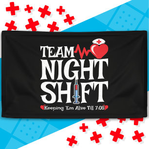 Banderoles Drôle 7:05 Team Night Shift Infirmière Appréciatio
