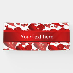 Banderoles drôle, cœurs, cœur, rouge, amour, valentin, brilla