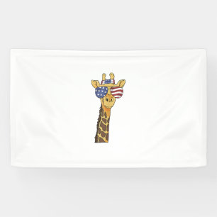 Banderoles Drôle Juillet 4 US Drapeau Patriotique Giraffe
