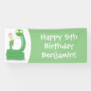 Banderoles Drôle serpent vert avec caricature maraca