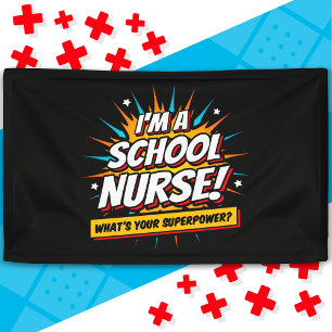 Banderoles Drôle Superpower School Infirmière Appréciation