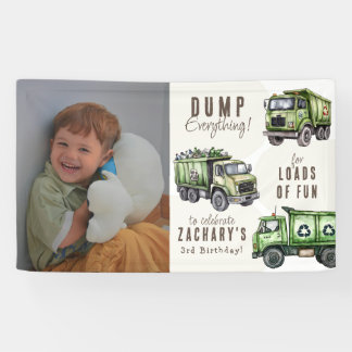 Banderoles Dump Everything! Garbage Truck Kids Photo Birthday