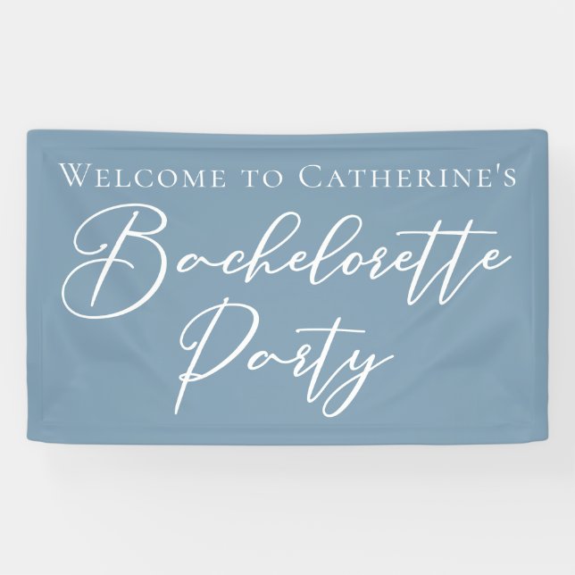 Banderoles Dusty Blue Bachelorette Party Personalized (Horizontal)