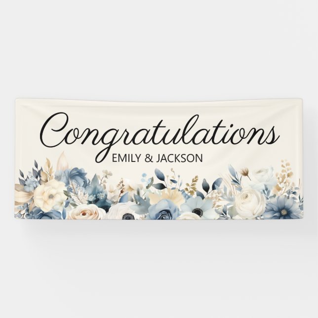 Banderoles Dusty Blue Floral (Horizontal)