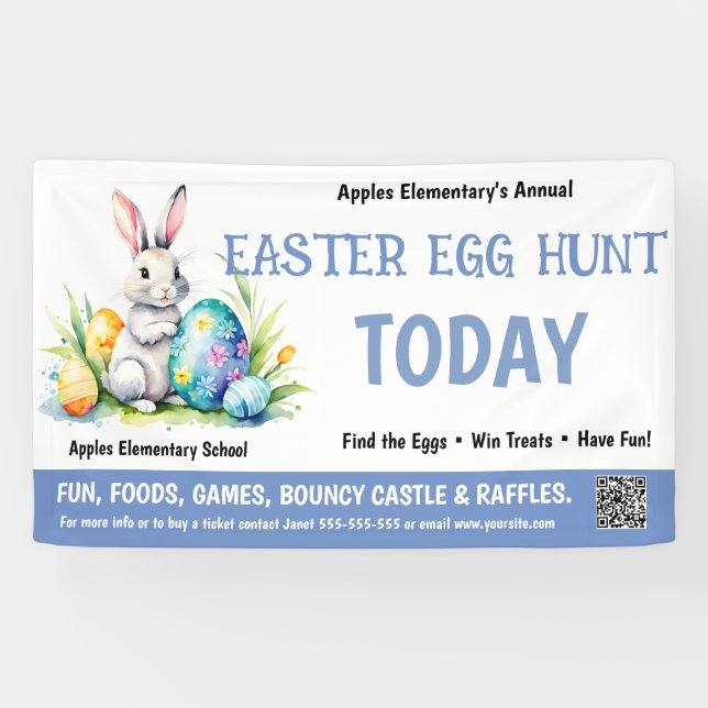 Banderoles EASTER EGG HUNT PTO PTA Church Banner (Horizontal)