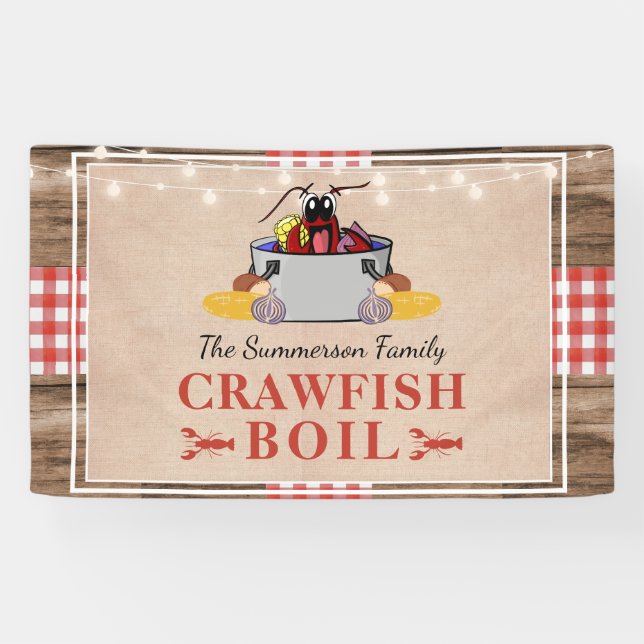 Banderoles Ébullition de la langouste annuel Famille fête Piq (Horizontal)