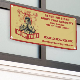 Banderoles École de arts martiaux Muay Thai personnalisée pet