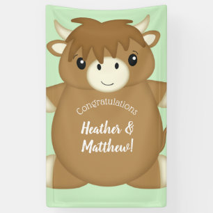 Banderoles écossais Highland Baby shower de vache vert