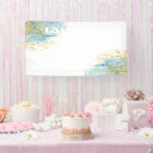 Écran d'oreille bleu or moderne